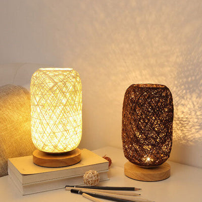 Creative Twine Rattan Ball LED dimmbare dekorative Nachtlicht-Tischlampe 