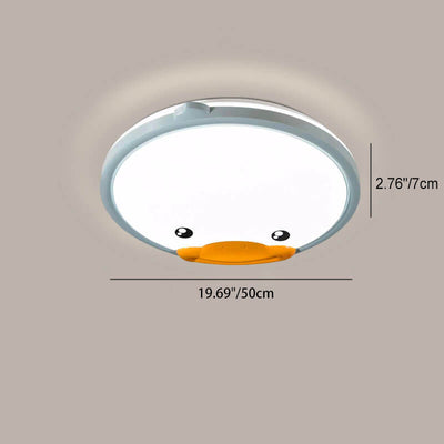 Creative Adorable Duck Totoro Acrylic Round LED Kids Flush Mount Ceiling Light