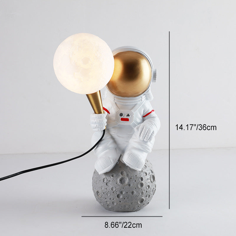 Contemporary Creative Resin ABS Astronaut 1-Light Table Lamp For Bedroom