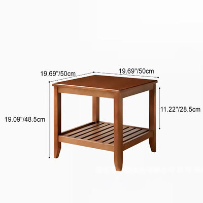 Modern Minimalist Square Wood Coffee Table Four Legs For Living Room