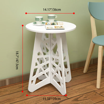 Contemporary Creative Round Rectangular Basket Base Wood Board End Table 1-Storage For Living Room