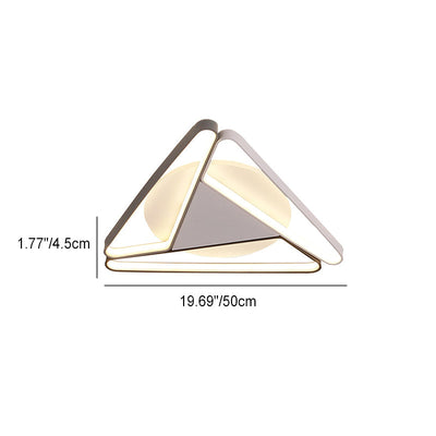 Contemporary Simplicity Aluminum Geometric Triangle Silicone LED Flush Mount Ceiling Light For Living Room