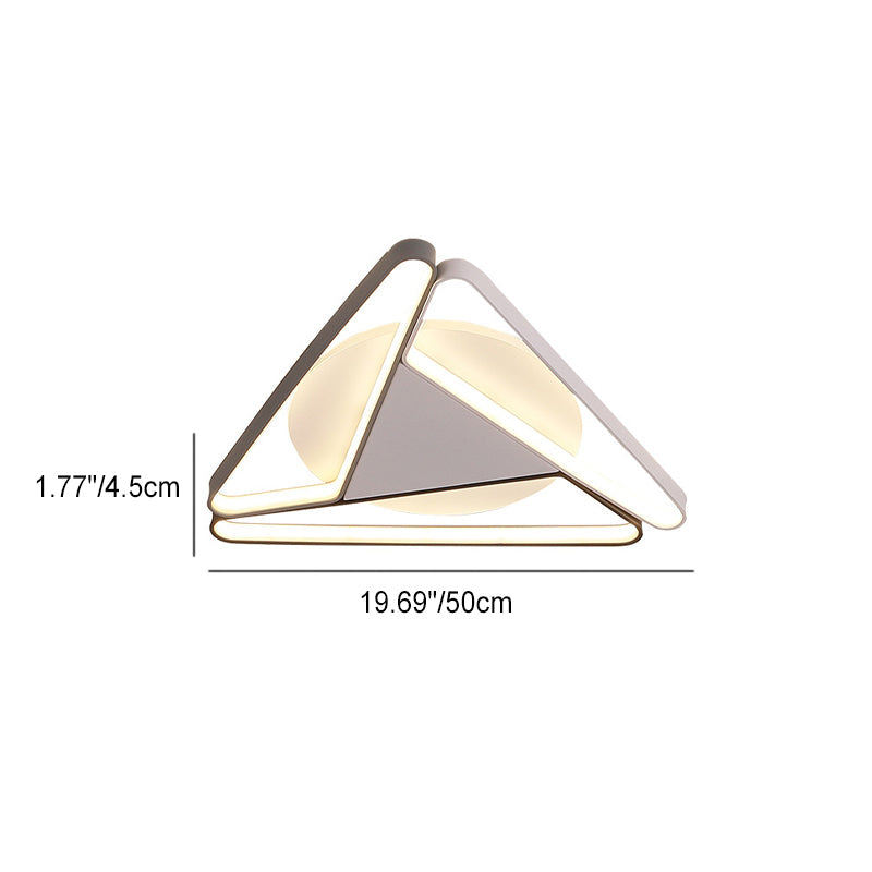 Contemporary Simplicity Aluminum Geometric Triangle Silicone LED Flush Mount Ceiling Light For Living Room