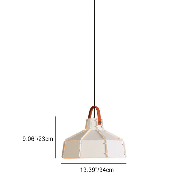 Contemporary Industrial Round Cylindrical Trapezoidal Iron 1-Light Pendant Light For Living Room