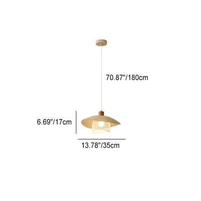 Modern Minimalist Cream Round Pod Iron 1-Light Pendant Light For Living Room