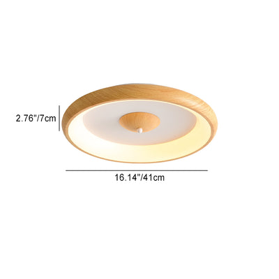 Traditional Japanese Round Aluminum Acrylic LED Flush Mount Ceiling Light For Living Room