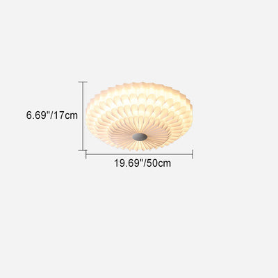 Contemporary Nordic Round Petal Iron Acrylic LED Flush Mount Ceiling Light For Bedroom