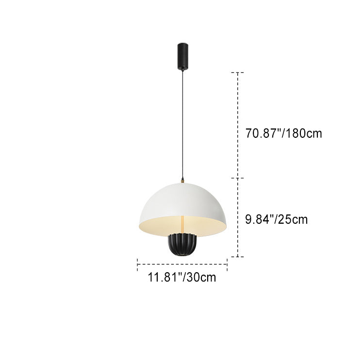 Contemporary Scandinavian Semi-circular Aluminum LED Pendant Light For Living Room