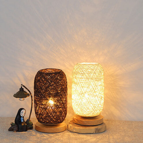 Creative Twine Rattan Ball LED dimmbare dekorative Nachtlicht-Tischlampe 