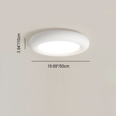 Modern Simplicity Iron Resin Acrylic Round Donut LED Flush Mount Ceiling Light For Living Room