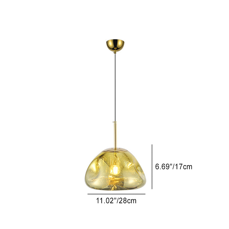 Contemporary Creative Irregular Round Acrylic PVC Metal 1-Light Pendant Light For Living Room