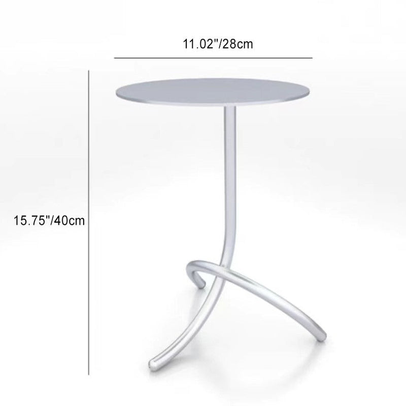 Modern Minimalist Round J-Shaped Stainless Steel Coffee Table For Living Room