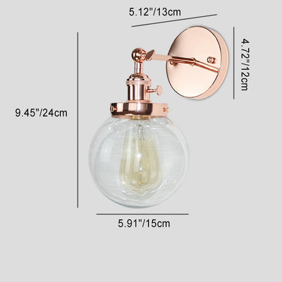 Modern Minimalist Iron Glass Orb 1-Light Wall Sconce Lamp For Bedroom