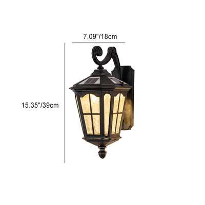 Traditional Farmhouse Cube Lantern Aluminum Glass 1-Light Outdoor Wall Sconce Lamp For Garden