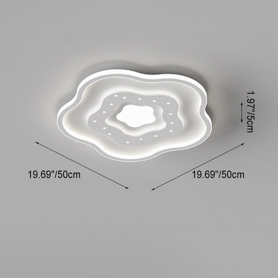 Modern Minimalist Flower Cloud Iron Acrylic LED Flush Mount Ceiling Light For Bedroom