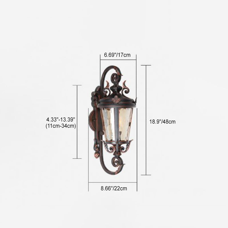 Traditional European Waterproof Aluminum Glass Cylinder 1-Light Wall Sconce Lamp For Outdoor Patio