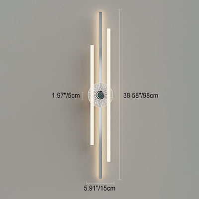 Modern Minimalist Long Strip Hardware Aluminum LED Wall Sconce Lamp For Living Room