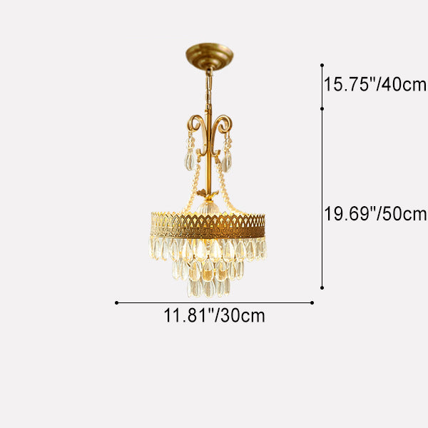 Modern Luxury Crown Copper Glass 3/6/9 Lights Chandelier For Living Room