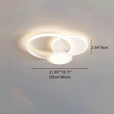 Modern Minimalist Round Square Iron Acrylic LED Flush Mount Ceiling Light For Bedroom