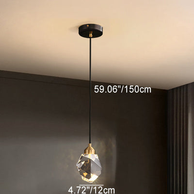 Modern Luxury Sparkling Crystal Stone Iron 1-Light Pendant Light For Living Room