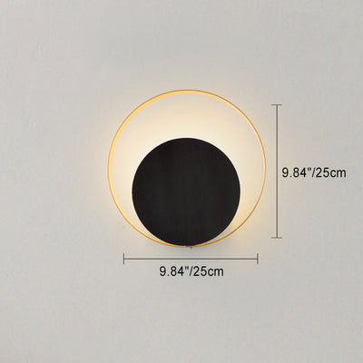 Modern Minimalist Iron Circle Ring 1-Light Wall Sconce Lamp For Bedroom