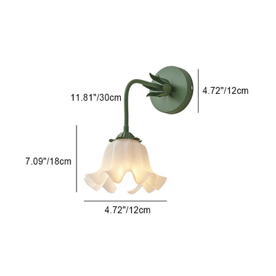 Contemporary Creative Acrylic Bell Orchid Flower Shade 1-Light Wall Sconce Lamp For Living Room