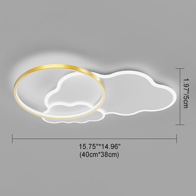 Modern Minimalist Cloud Aluminum Acrylic Shade LED Flush Mount Ceiling Light For Bedroom