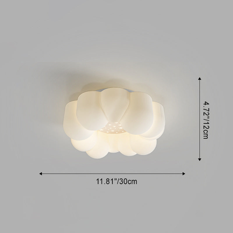 Contemporary Nordic Cloud Star Round Iron ABS LED Flush Mount Ceiling Light For Bedroom