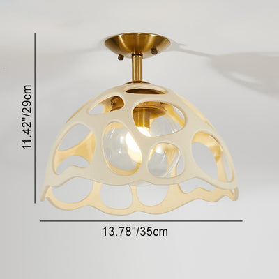 Contemporary Creative Cylinder Iron 1-Light Semi-Flush Mount Ceiling Light For Hallway