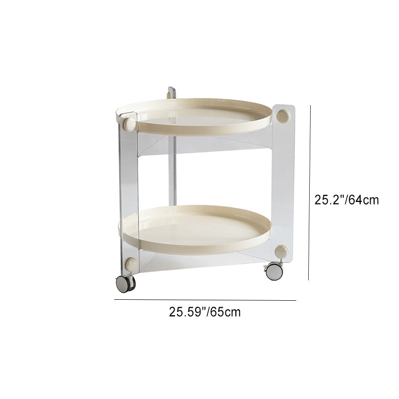 Contemporary Scandinavian Tray Top ABS Triangle Frame Movable End Table 2-Tier For Living Room