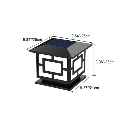 Traditional Chinese Solar Waterproof ABS Acrylic Square Lantern LED Landscape Lighting Outdoor Light For Outdoor Patio