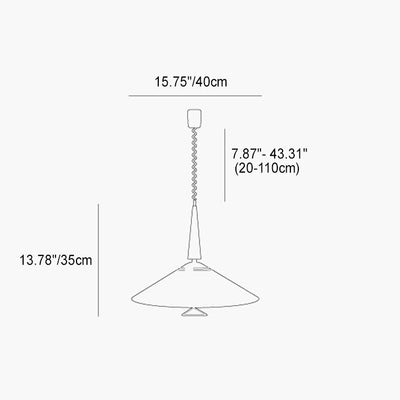 Contemporary Nordic Iron Cone Shade Stretchable 1-Light Pendant Light For Living Room