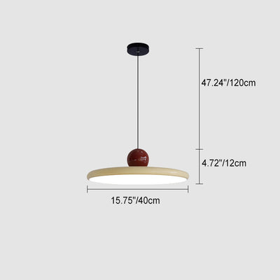 Contemporary Scandinavian Round Flying Saucer Iron Acrylic LED Pendant Light For Living Room