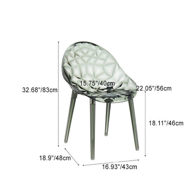 Contemporary Nordic Round Diamond Shape PC Dining Chair Backrest For Dining Room