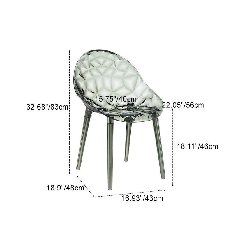 Contemporary Nordic Round Diamond Shape PC Dining Chair Backrest For Dining Room