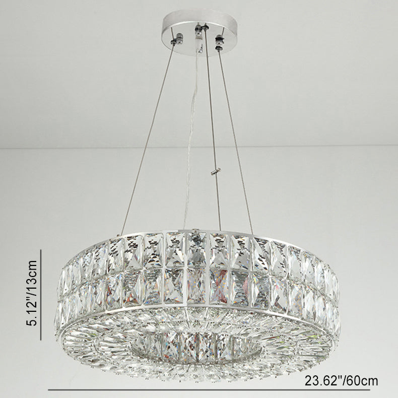 Modern Eclectic Ring Iron Crystal 9/12/16 Light Chandelier For Living Room