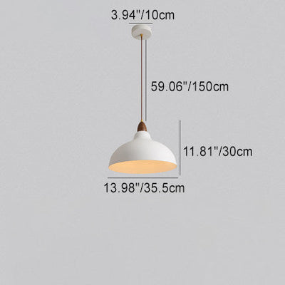 Modern Minimalist Round Dome Pot Lid Hardware 1-Light Pendant Light For Living Room