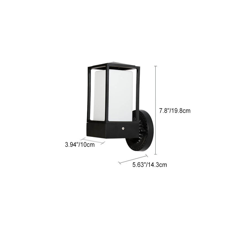 Modern Minimalist Rectangle PC PVC 1-Light Wall Sconce Lamp For Outdoor Patio