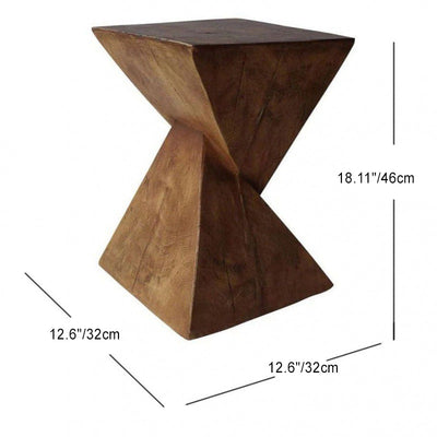 Contemporary Industrial Square Geometric Magnesium Clay Side Table For Living Room