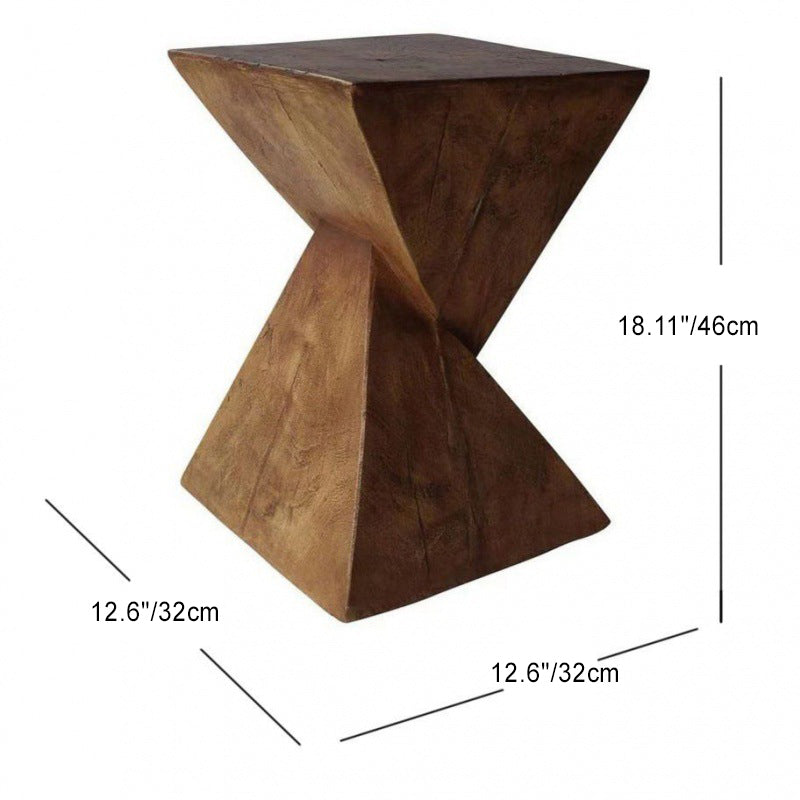 Contemporary Industrial Square Geometric Magnesium Clay Side Table For Living Room