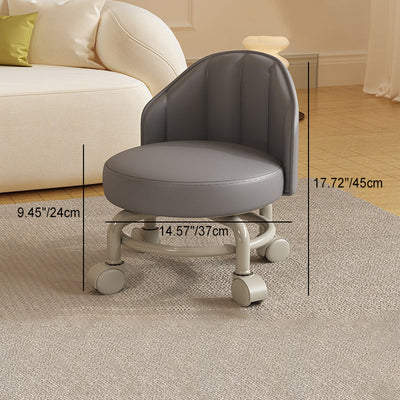 Modern Minimalist Removable Round Curved Corner Leather Iron Chair Backrest Armless For Living Room