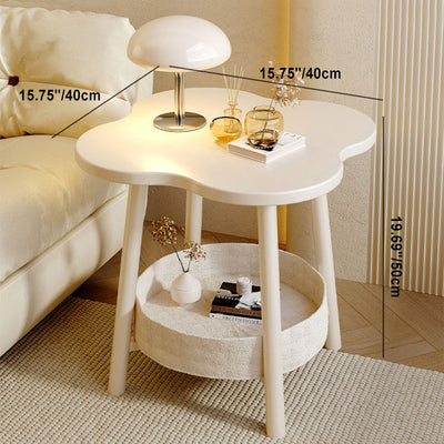 Modern Minimalist Flower Steel End Table 2-Tier For Living Room