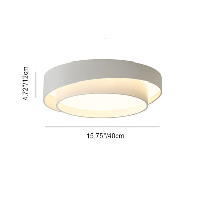 Contemporary Simplicity Two-layer Circle Shade Iron LED Flush Mount Ceiling Light For Living Room