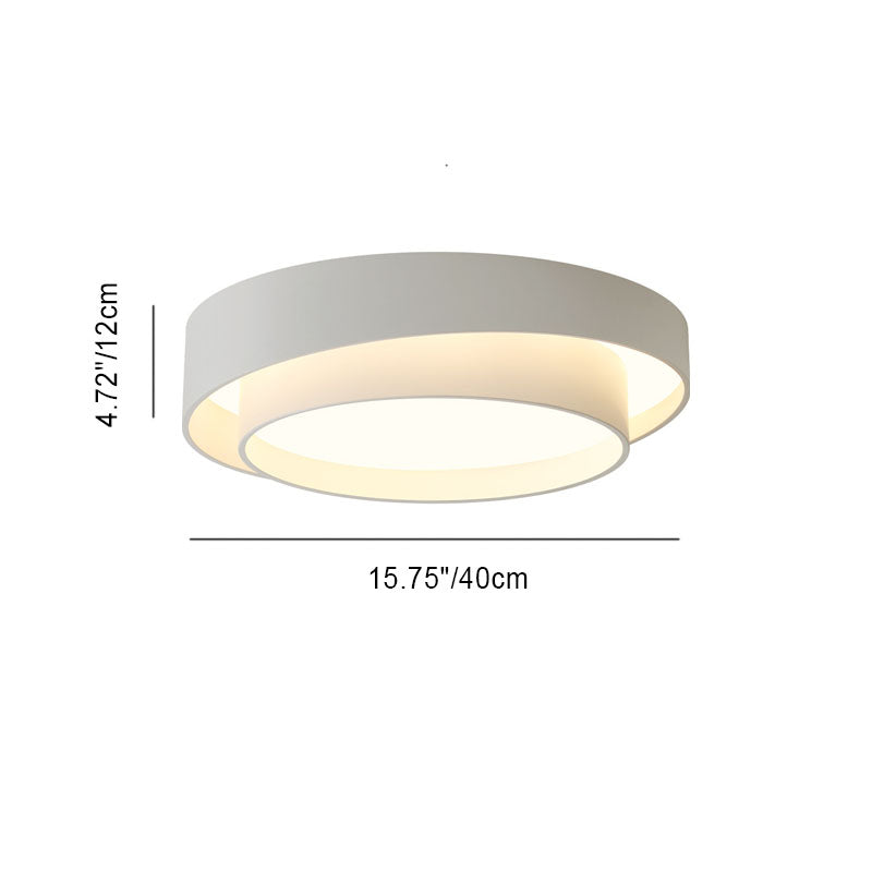 Contemporary Simplicity Two-layer Circle Shade Iron LED Flush Mount Ceiling Light For Living Room