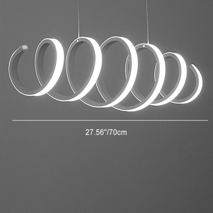 Modern Minimalist Round Spring Metal Acrylic LED Chandelier For Dining Room