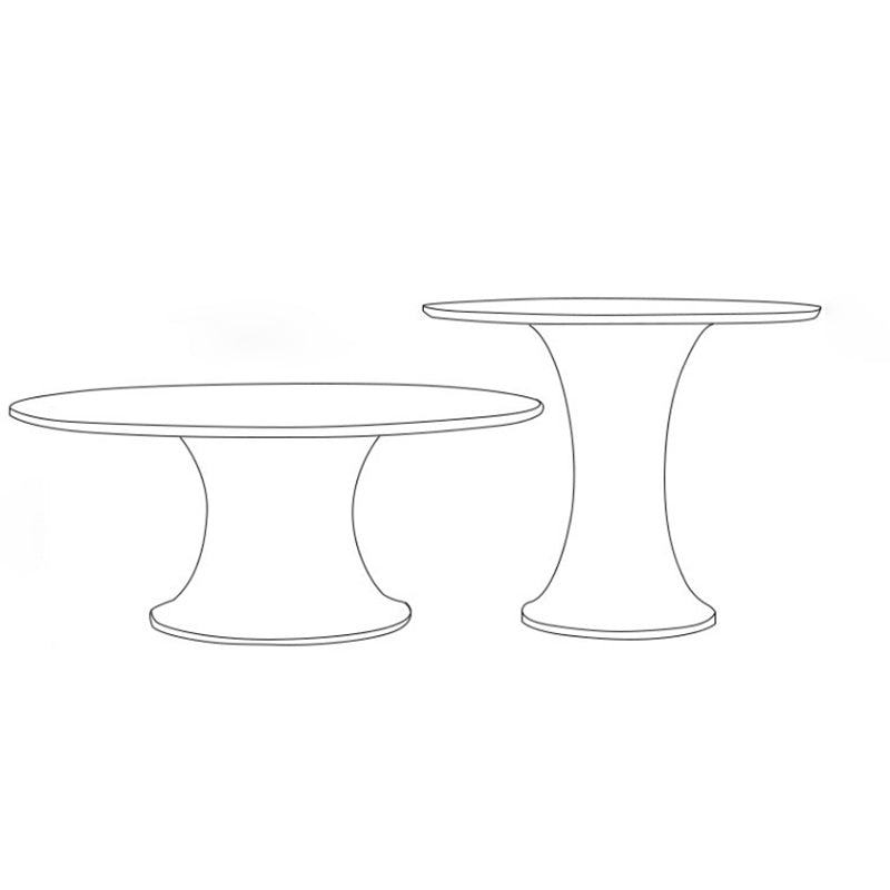 Contemporary Luxury Round Column Marble Stainless Steel Coffee Table Set For Living Room