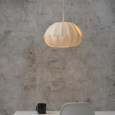 Moderne Macaron Cement Scalloped Shade 1-Licht-Pendelleuchte 