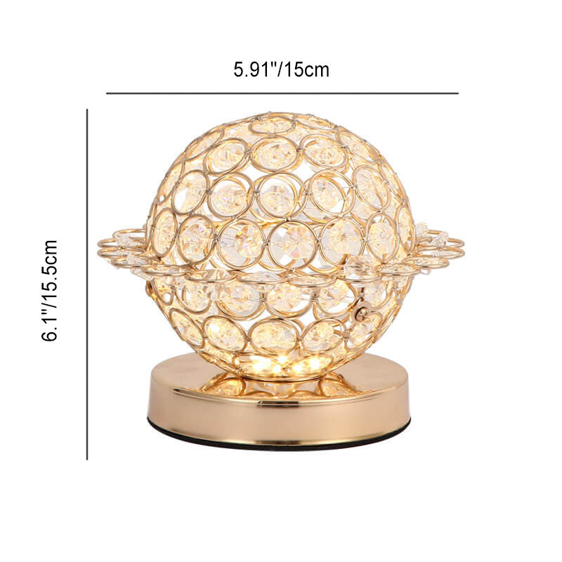 Modern Luxury Crystal Ball Hardware LED Decorative Table Lamp