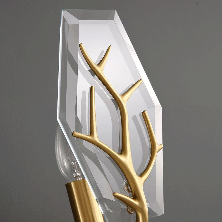 Modern Light Luxury Rhombus Crystal Antler 1-Light Wall Sconce Lamp