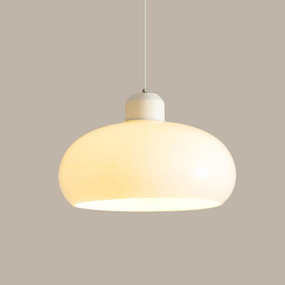 Modern Creative Persimmon Round Glass Shade 1-Light Pendant Light